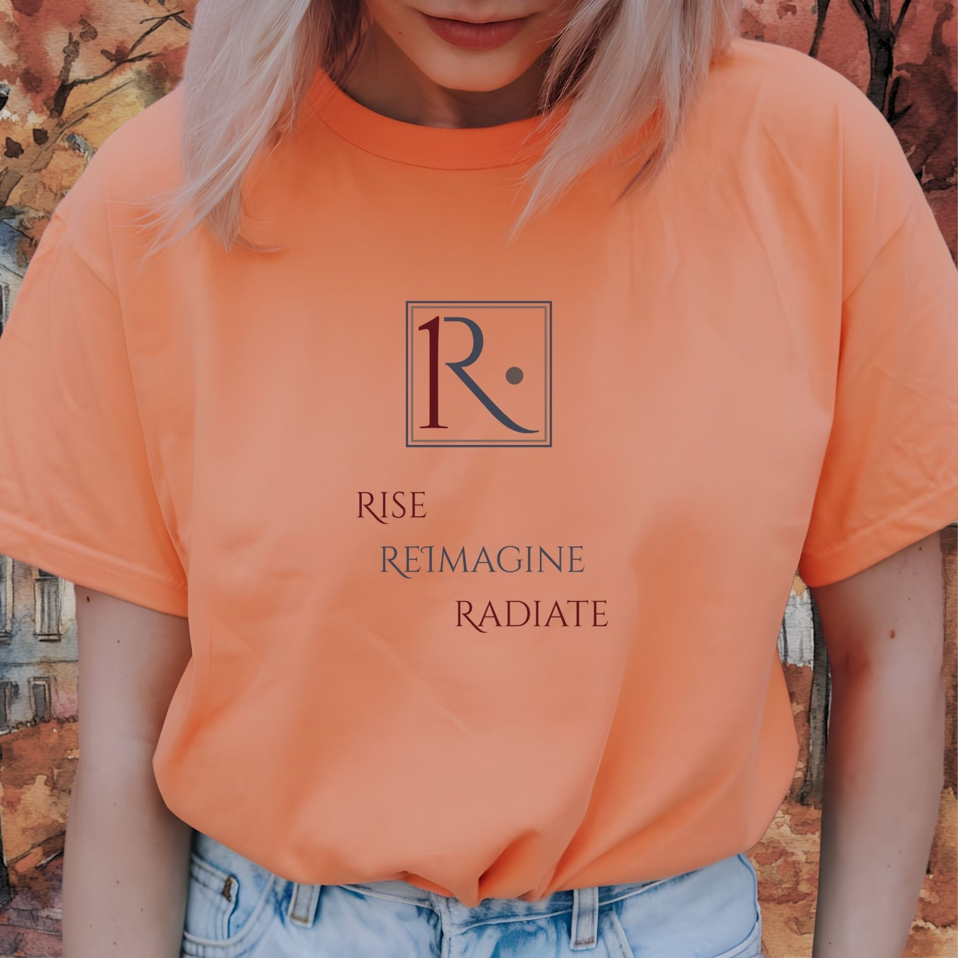 Royaale One T-Shirt Rise Reimagine Radiate Motivational Graphic Tee Inspirational Apparel - Image 25