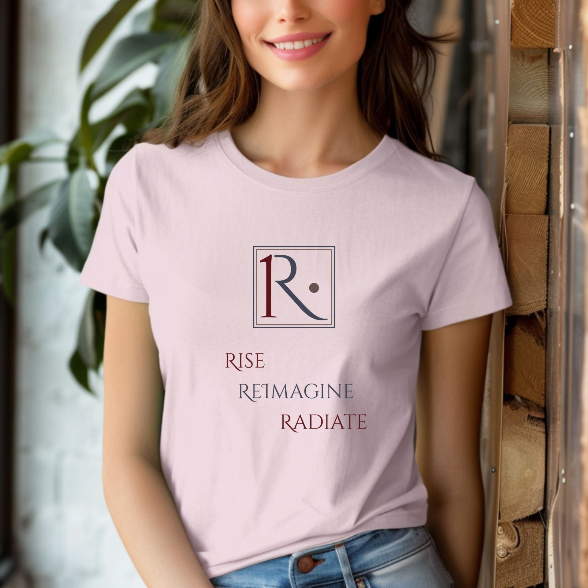Royaale One T-Shirt Rise Reimagine Radiate Motivational Graphic Tee Inspirational Apparel