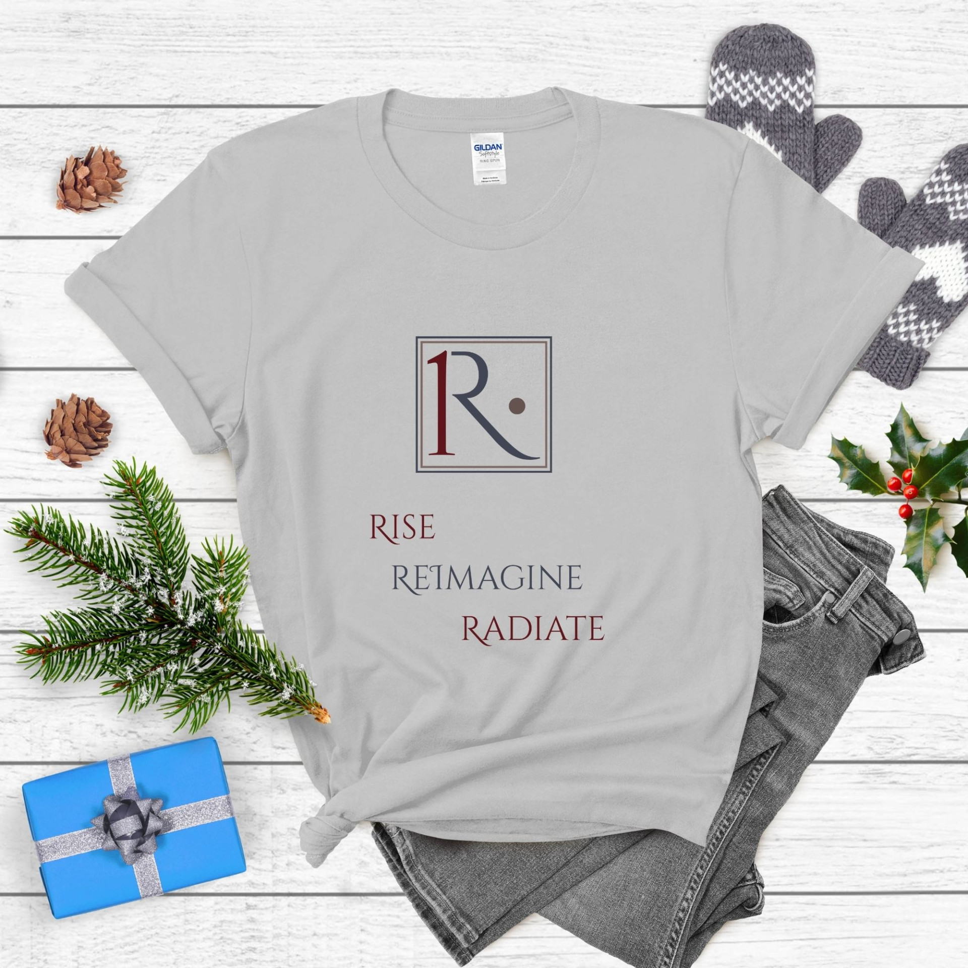 Royaale One T-Shirt Rise Reimagine Radiate Motivational Graphic Tee Inspirational Apparel - Image 20