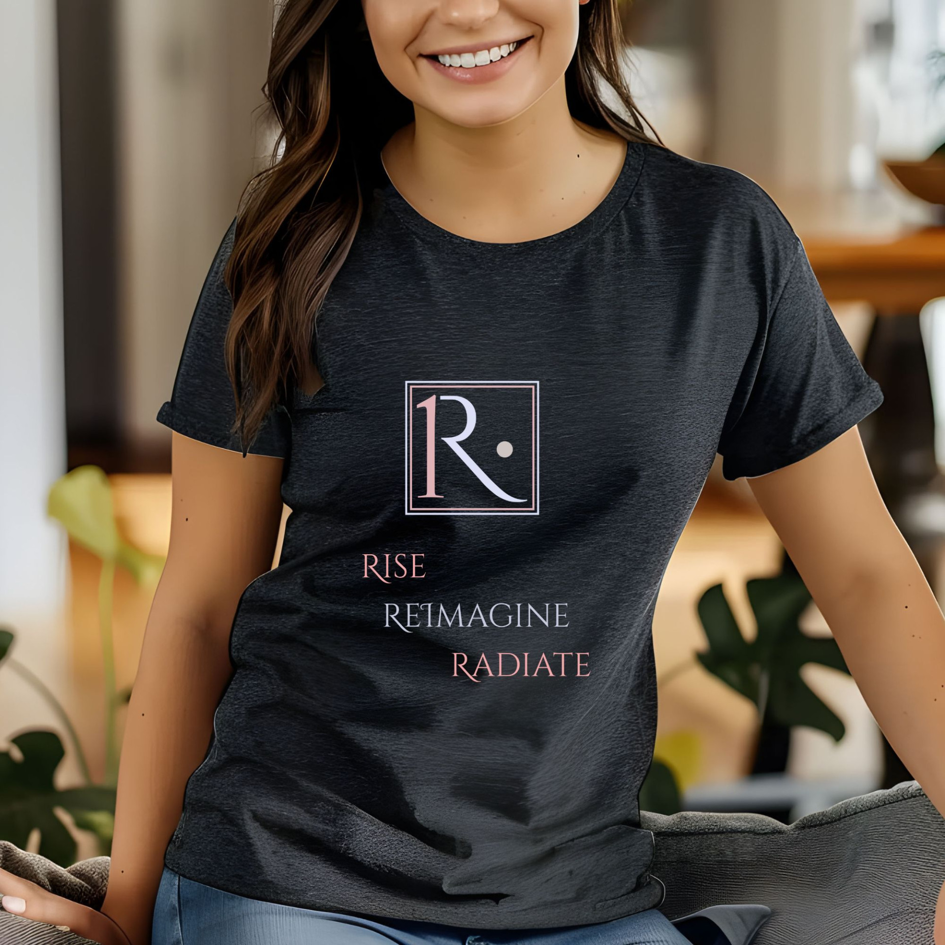 Royaale One T-Shirt Rise Reimagine Radiate Motivational Graphic Tee Inspirational Apparel - Image 13