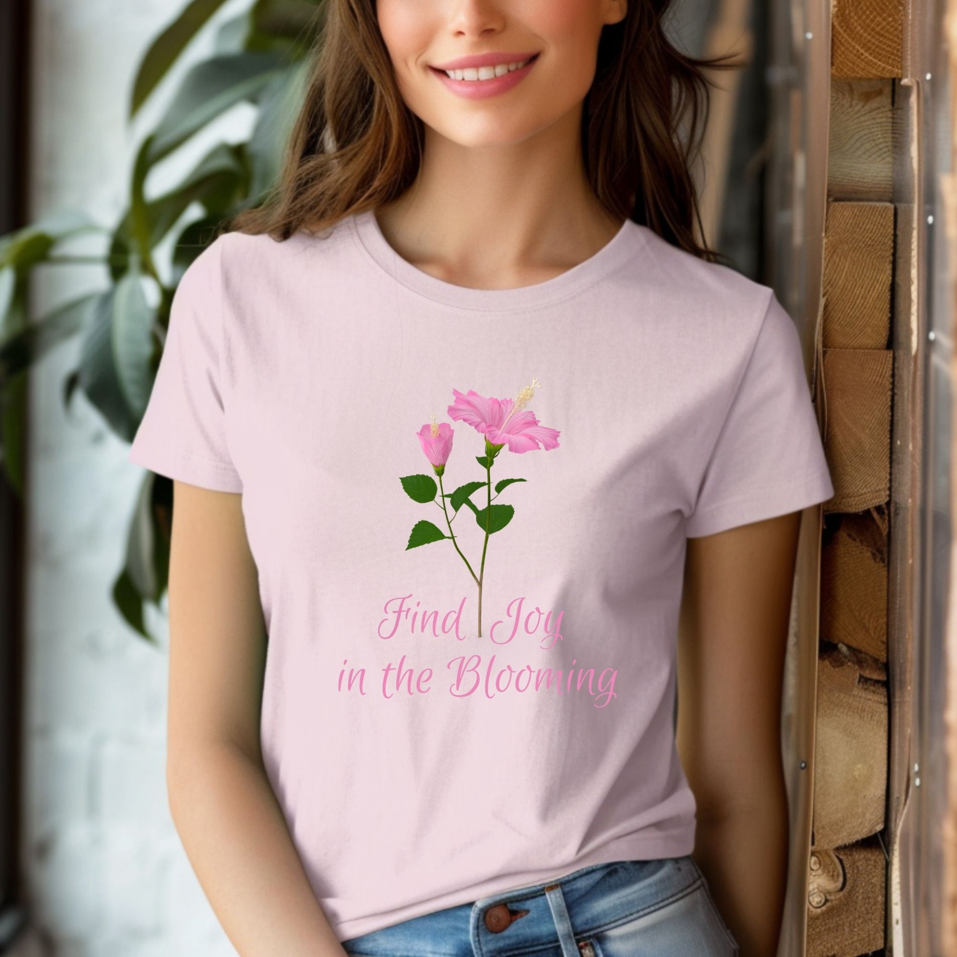Find Joy in the Blooming T-Shirt Floral Inspirational Quote Tee Positive Vibes Nature Design - Image 4