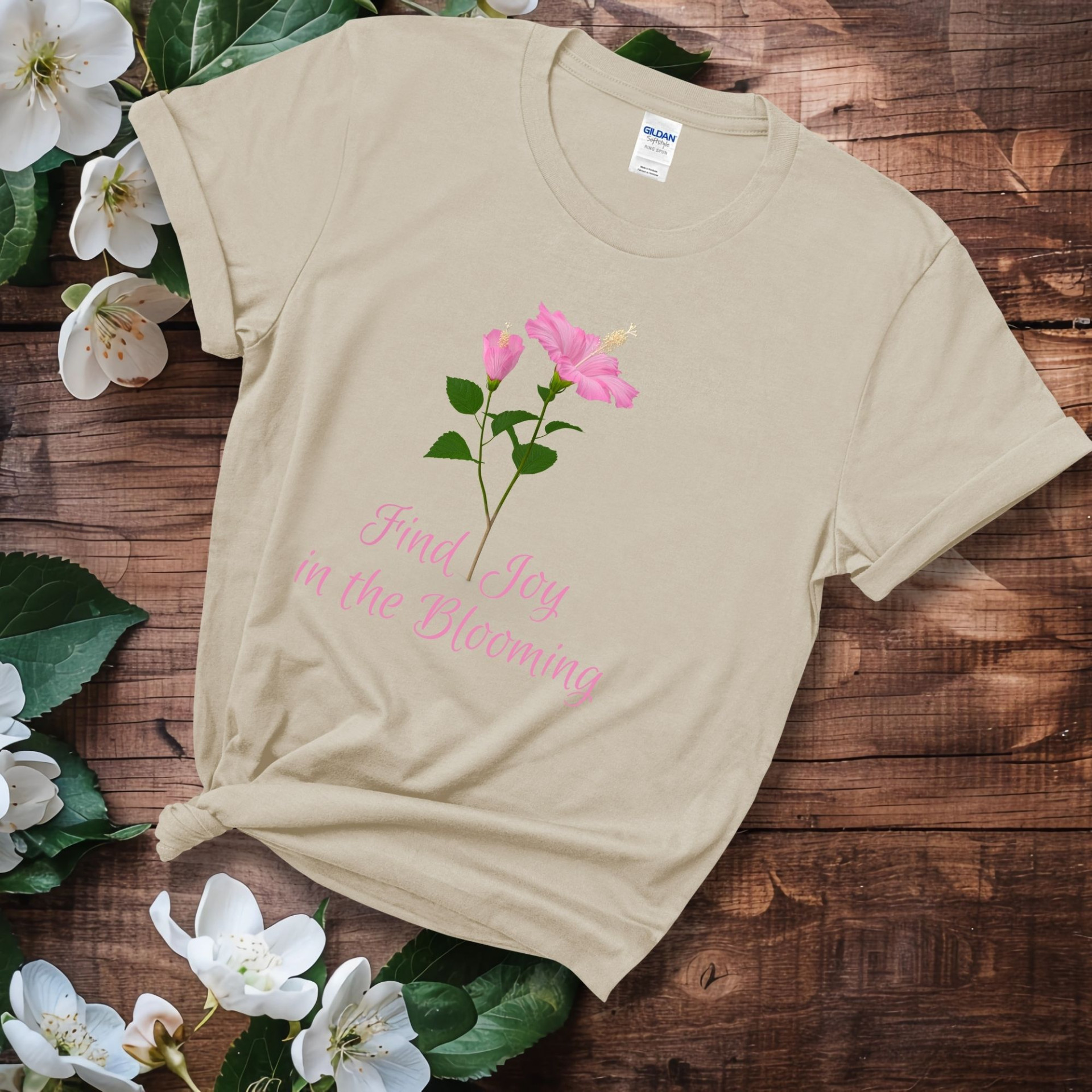 Find Joy in the Blooming T-Shirt Floral Inspirational Quote Tee Positive Vibes Nature Design - Image 9