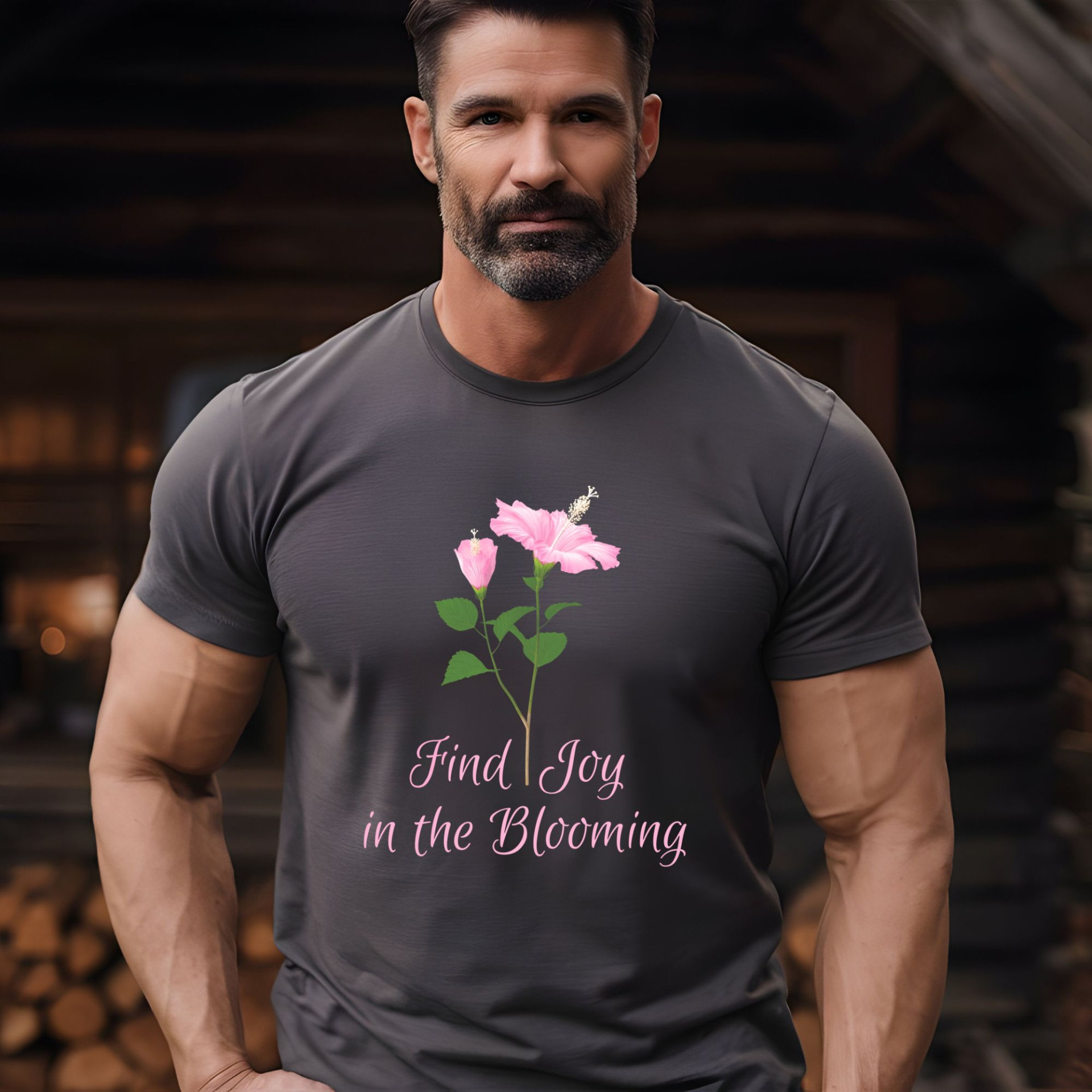 Find Joy in the Blooming T-Shirt Floral Inspirational Quote Tee Positive Vibes Nature Design - Image 5