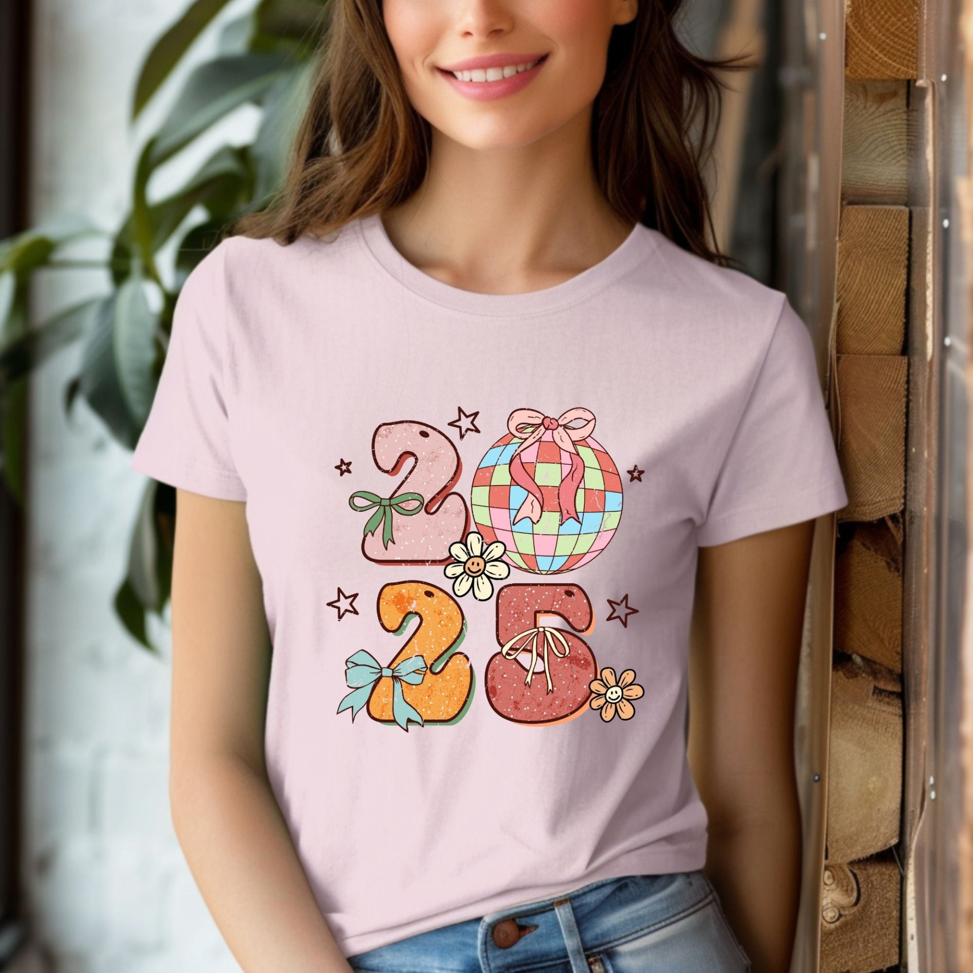 2025 Festive T-Shirt Colorful New Year Celebration Tee Cute Holiday Graphic Shirt Gift Idea - Image 8