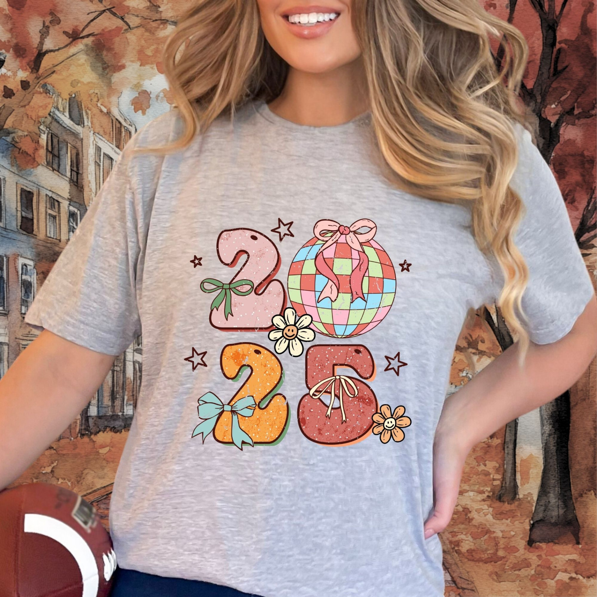 2025 Festive T-Shirt Colorful New Year Celebration Tee Cute Holiday Graphic Shirt Gift Idea - Image 12